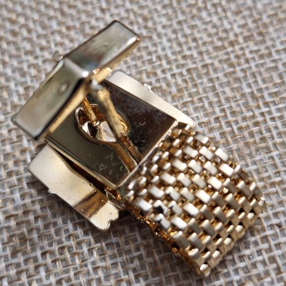 Men's Vintage Continental Gold Toned Cuff Links with Box MCM - Picture 3 of 5